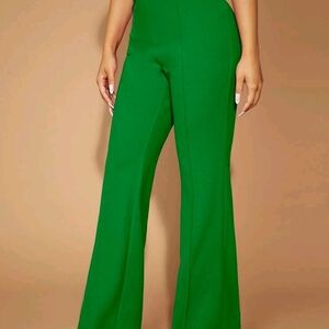 SHEIN Vibrant Green Wide Leg Pants